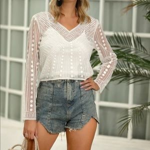 Shein Sheer Sequin Top Without Cami in Small